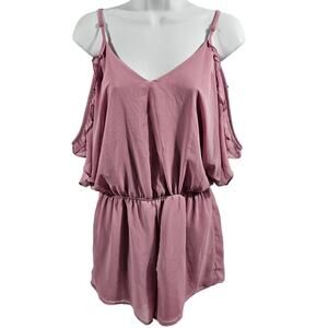 Charlotte Russe Pink Off-the-Shoulder Romper NWT Size Small